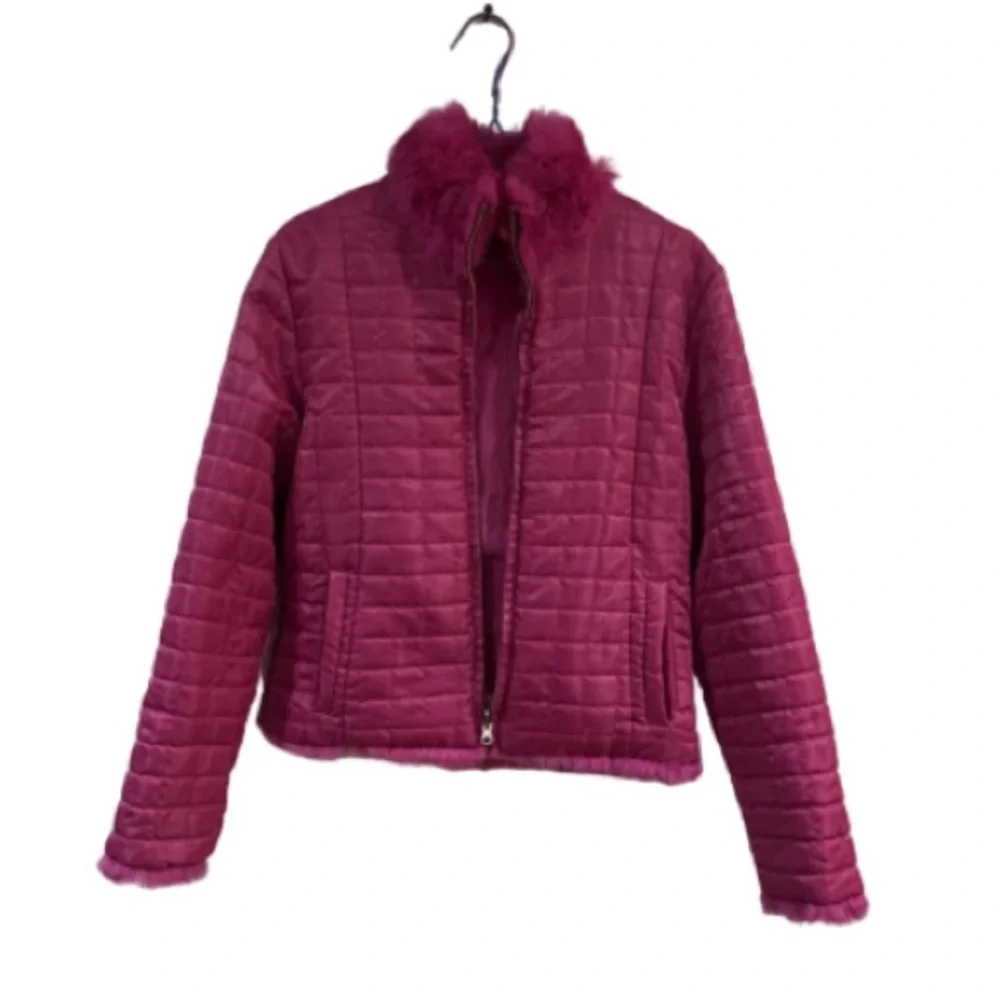 Wilson's Maxima  Pink Rabbit Fur  quilted Reversible Jacket - Picture 5 of 9